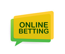 Online Betting. Flat Web Banner With Red Bet Now On White Background For Mobile App Design. Vector Stock Illustration.
