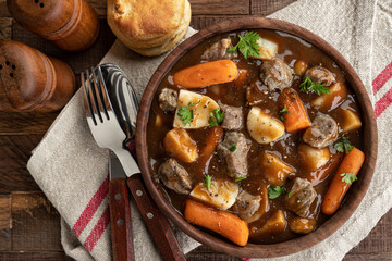 Wall Mural - Beef Stew With Carrots and Potatoes