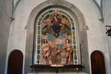 Wall Mural - Interior of the oratory of Saint Anthony the abbot, Volterra, Tuscany, Italy