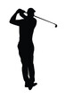 © Flatman vector 24 - Golf player silhouette vector on white