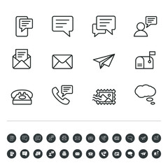 Wall Mural - Set of vector icons. Communications. Messages.