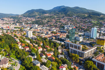 Panoramic view of the city of Sarajevo from the top of the top. Bosnia and Herzegovina