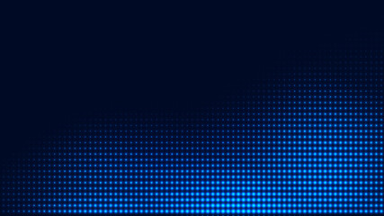 Dot blue pattern screen led light gradient texture background. Abstract  technology big data digital background. 3d rendering.