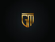 GM shield shape Gold Color logo Design