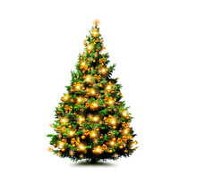 Festlich Geschmückter Weihnachtsbaum Mit Goldenen Kugeln