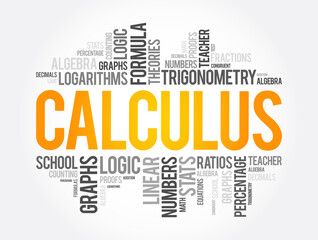 Calculus word cloud collage, education concept background