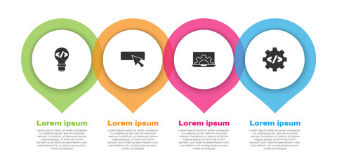 Set Front end development, UI or UX design, Web and . Business infographic template. Vector.