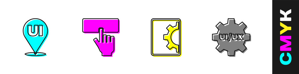 Set UI or UX design, Keyboard, Web development and icon. Vector.
