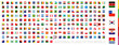 Square national flags collection of the World.