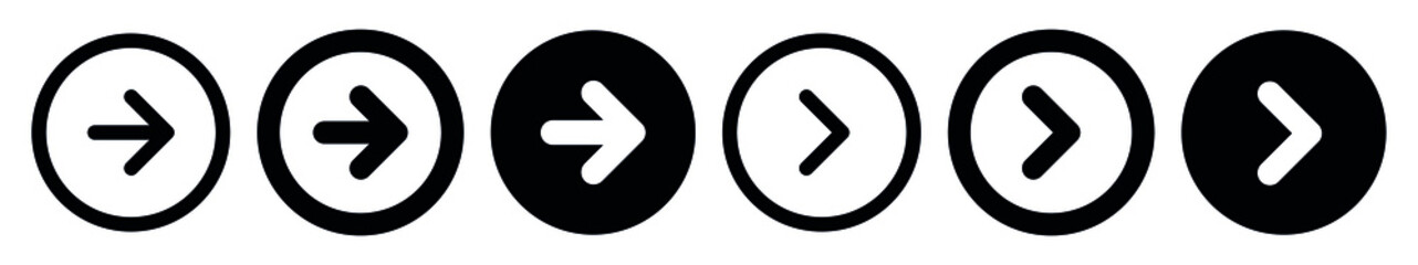 Poster - right arrow with circle, next icon for apps and websites