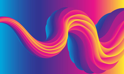 Wall Mural - Color Background. Fluid Poster. Flow Wave.