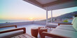© Trevor Adeline/Caia Image - Scenic sunset ocean view from luxury home showcase balcony
