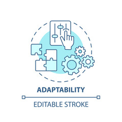 Adaptability concept icon. Creative thinking skills. Adjust ability to different options. Respond to changes idea thin line illustration. Vector isolated outline RGB color drawing. Editable stroke