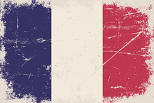 Vintage Flag Of France. French Republic