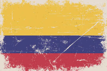 Wall Mural - Vintage flag of Republic of Colombia