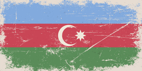 Wall Mural - Vintage flag of Republic of Azerbaijan