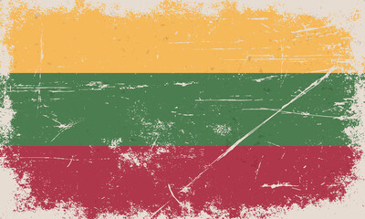 Wall Mural - Vintage flag of Republic of Lithuania