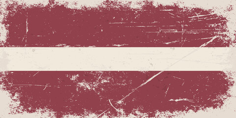 Wall Mural - Vintage flag of Republic of Latvia