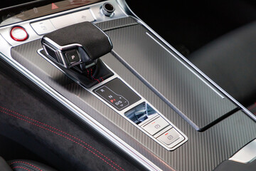 Wall Mural - Gear shift in new luxurious car