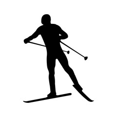 Cross-country skiing silhouette