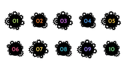 Fototapete - Bullet points data, info markers. icon arrow set. Number Flags 1 to 12 Flat design isolated vector. infographic illustration.