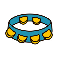 Poster - tambourine icon image, line and fill style