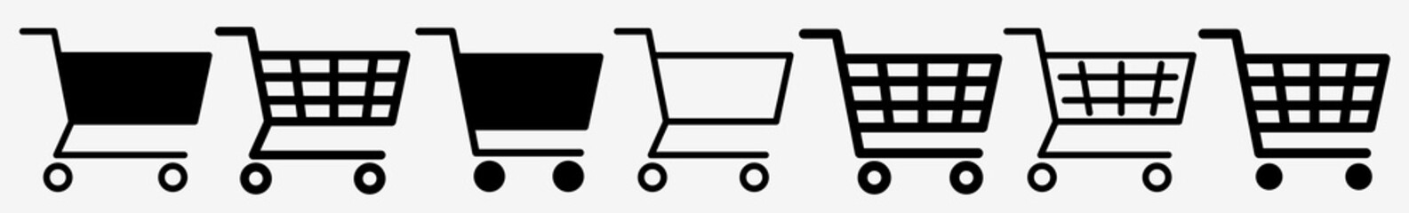 Wall Mural - shopping cart icon set | shopping carts vector illustration logo | shopping cart icons isolated coll