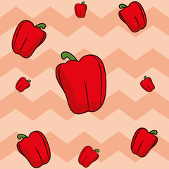 Poster - red peppers pattern, colorful design