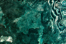 Unusual And Mysterious Texture Of Green Marble. Polished Surface.