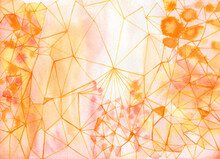 Abstract Watercolor Background With Orange Triangles