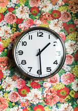 Floral Wall And Clock