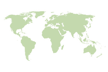  World map. Vector green template.