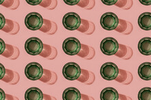 Pattern Of Green Glasses Of Carbonated Water