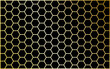 Hintergrund mit Waben Muster in gold-schwarz,
Vektor Illustration,
