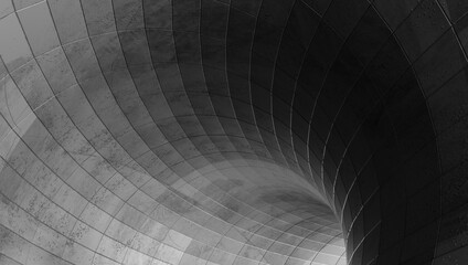 Wall Mural - abstract modern architecture. gray concrete background. geometric tunnel. 3d rendering.
