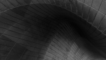 Wall Mural - abstract modern architecture. gray concrete background. geometric tunnel. 3d rendering.
