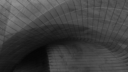 Wall Mural - abstract modern architecture. gray concrete background. geometric tunnel. 3d rendering.