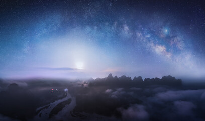 guilin night starry sky photography pictures
