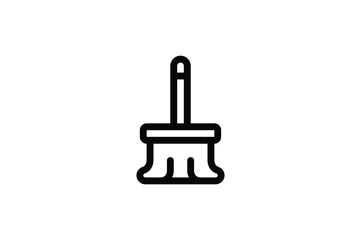 Poster - Cleaning Outline Icon - Broom 