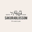 © gaga vastard - sakura blossom hipster vintage logo vector icon illustration