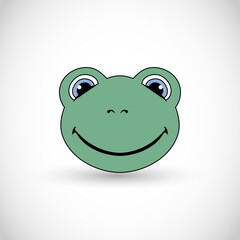 Canvas Print - Cute little smiling frog illustration vector