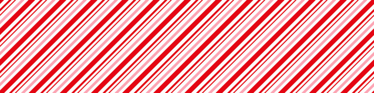 candy cane christmas background, peppermint diagonal stripes print seamless pattern.