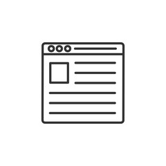 Wall Mural - browser icon isolated on white background. vector black icon.