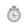 © Art Alex - Stopwatch line icon, outline vector sign, linear style pictogram isolated on white. Vector black icon.