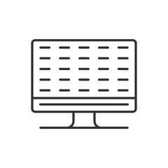 Wall Mural - computer or monitor. content on the screen. vector black icon.