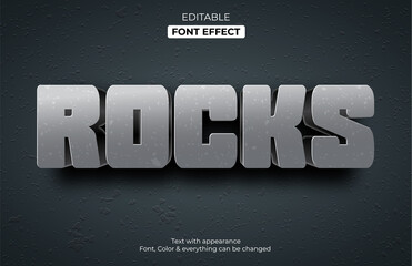 Wall Mural - gray rocks editable text effect