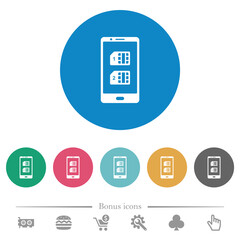 Poster - Dual SIM mobile flat round icons