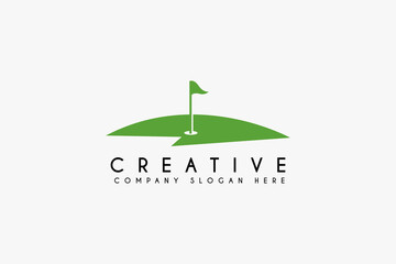 Golf tournament pro logo design vector illustration isolated on white background