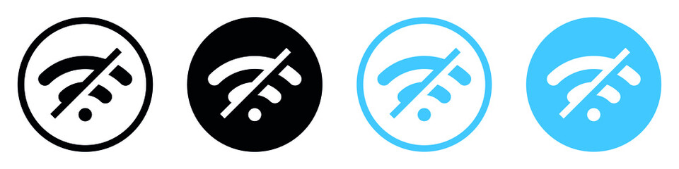 Leinwandbilder - no internet signal vector icon, no wi-fi connection icon, not connected signal wifi sign, Wireless, WiFi Off symbol for apps and websites