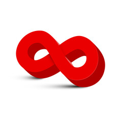 Wall Mural - Red 3D Infinity Symbol Isolated